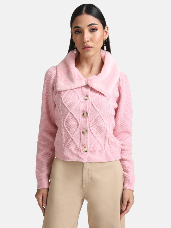 Cardian With Fur Collar