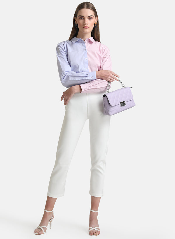 Paper Bag Trouser With Metal Chain Detail.