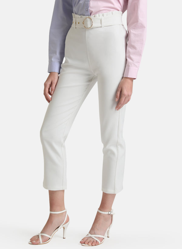 Paper Bag Trouser With Metal Chain Detail.