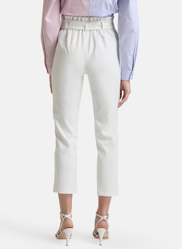 Paper Bag Trouser With Metal Chain Detail.