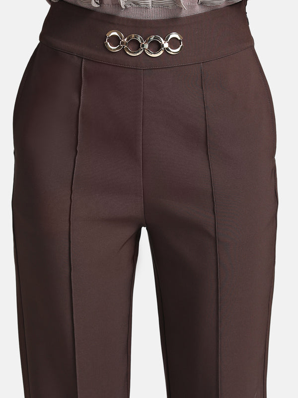 Trouser With Metal Buckle