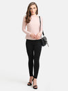 Striped Lurex Band Neck Top