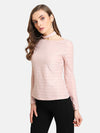 Striped Lurex Band Neck Top