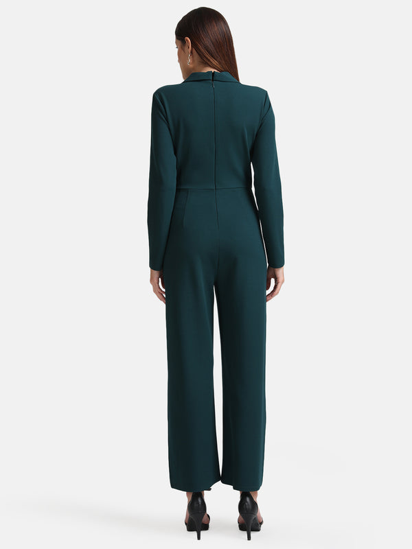Lapel Collar Embellished Jumpsuit