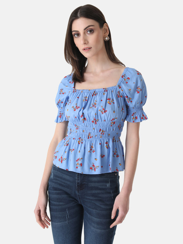 Square Neck Smocked Top