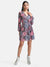 Overlapped Printed Sequin Mini Dress