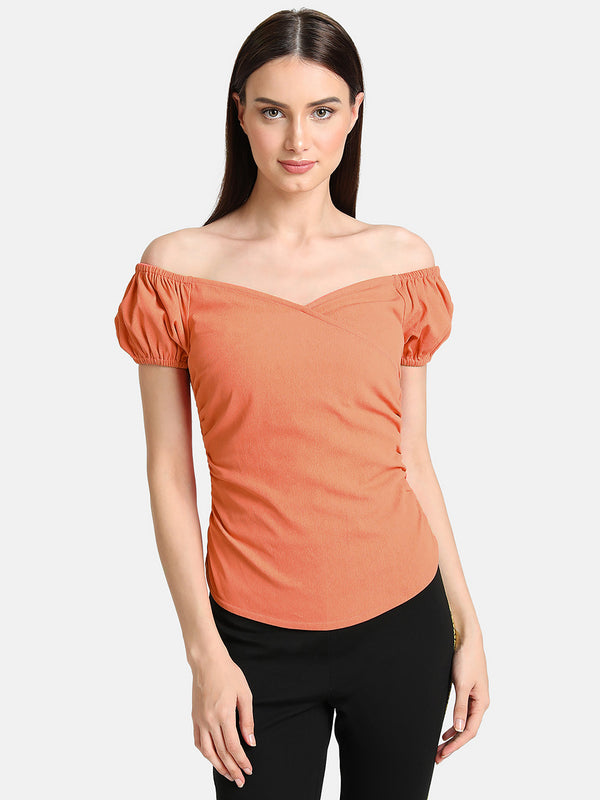 Smocked With Puff Sleeves Top