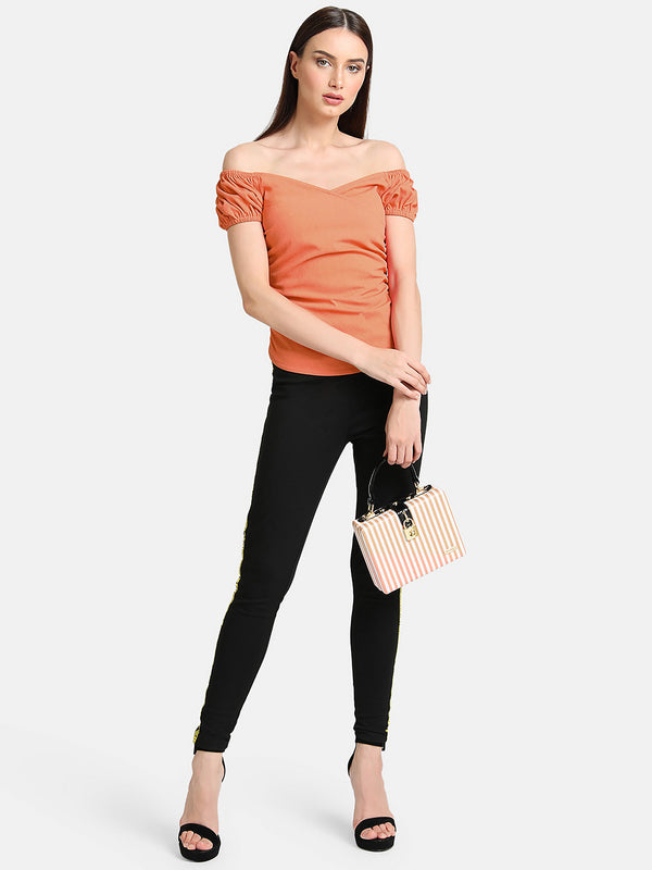 Smocked With Puff Sleeves Top