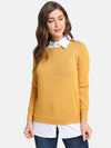 Shirt Style Cable Knit Pullover