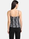 Printed Stretch Lace Spaghetti Top