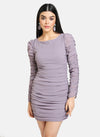 Ruched Dress With Full Sleeves