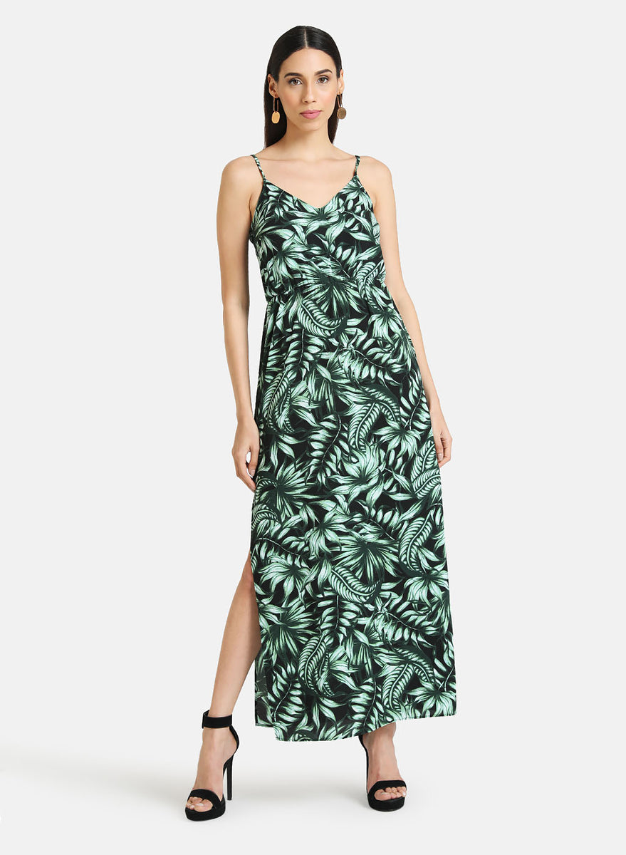 Printed Spaghetti Strap Maxi Dress for Beach Women's Long Dress KAZO