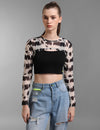 Cow Print Mesh Arm Warmer
