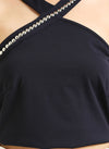Studded Halter Neck Top