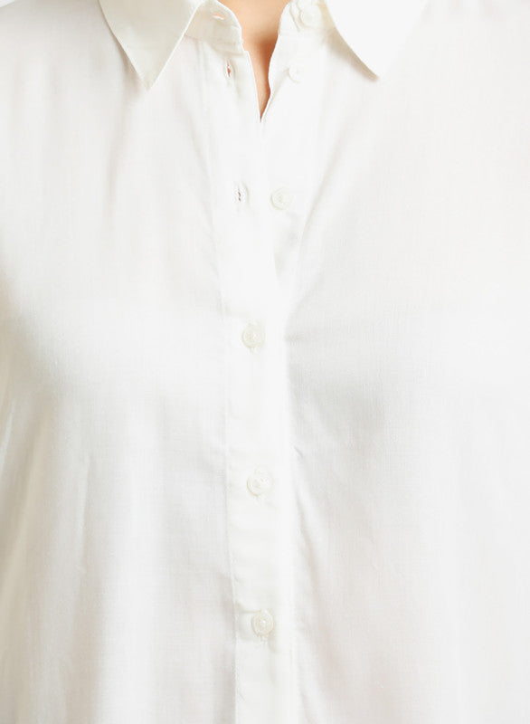 Kazo White Embellished Shirt