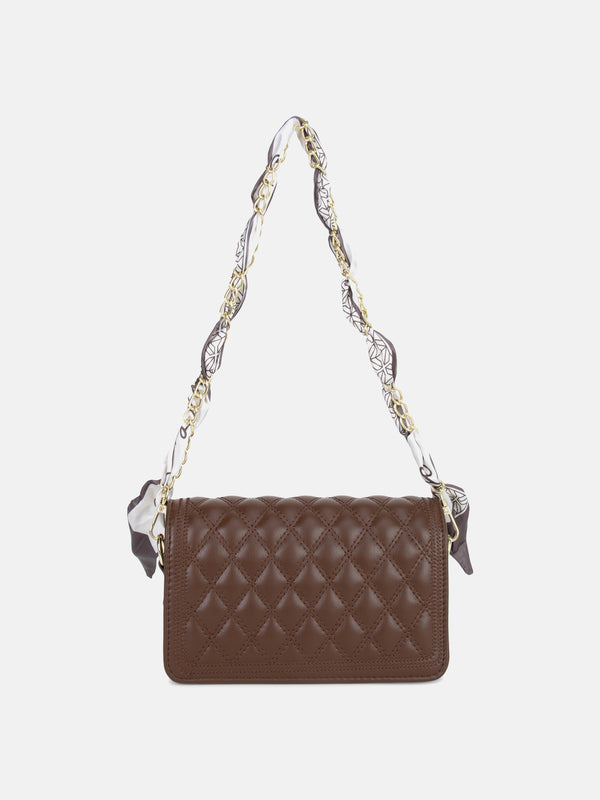 Detail Quilting Sling Bag With Chain Handle