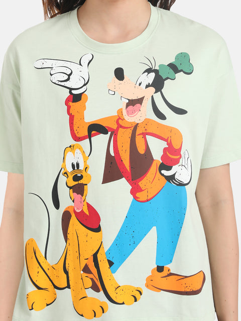 Pluto And Goofy  Disney  Printed T-Shirt