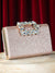 Studded Buckle Shimmery Clutch
