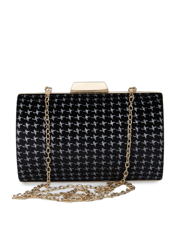 Velvet Lurex Hard Clutch
