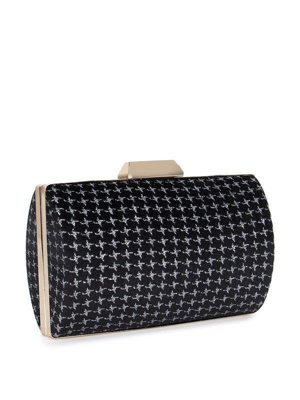 Velvet Lurex Hard Clutch