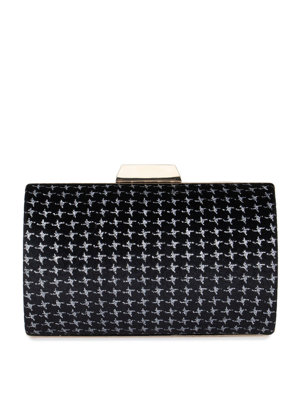Velvet Lurex Hard Clutch