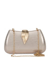 Metallic Leaf Buckle Clutch