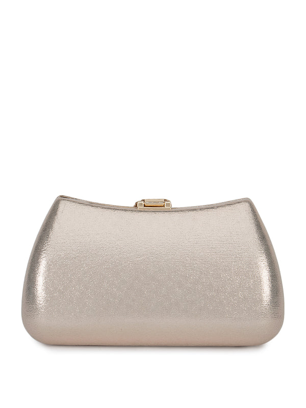 Metallic Leaf Buckle Clutch