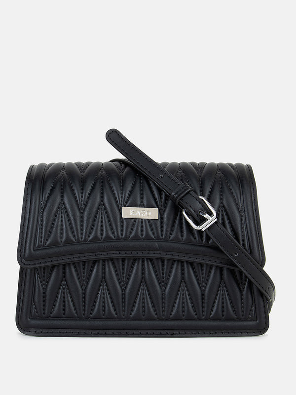 Unique Quilting With Twisted Handle Handbag