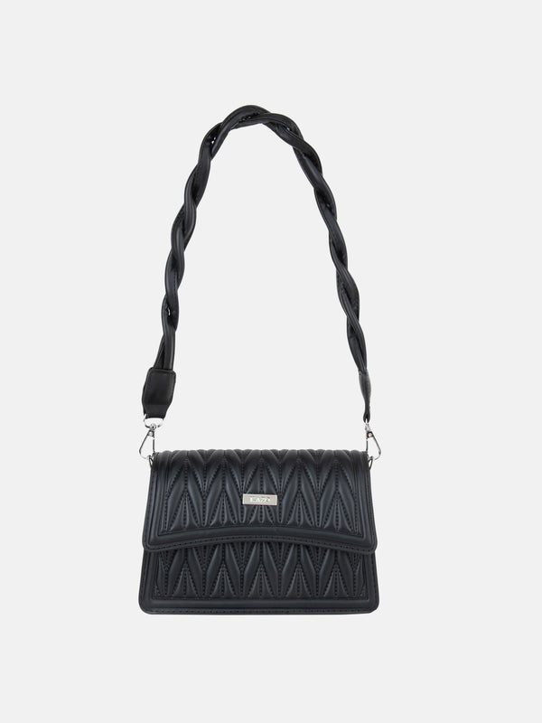 Unique Quilting With Twisted Handle Handbag