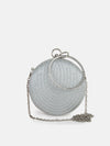 Embelished Round Clutch With Circular Handheld