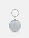 Embelished Round Clutch With Circular Handheld