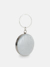 Embelished Round Clutch With Circular Handheld