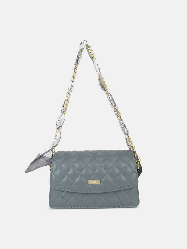 Solid Colour Quilting Crossbody Bag