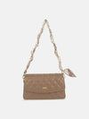 Solid Colour Quilting Crossbody Bag