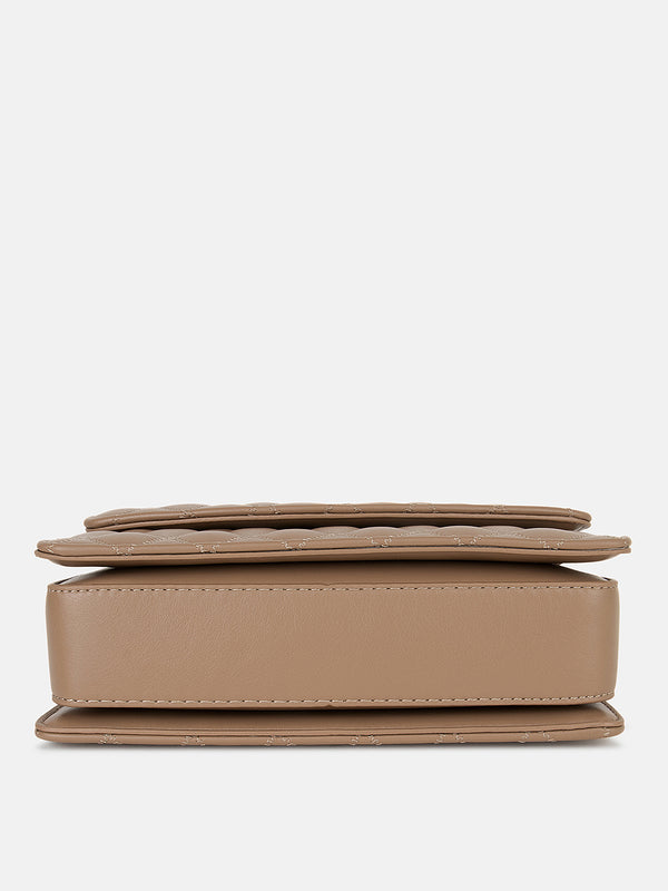 Solid Colour Quilting Crossbody Bag