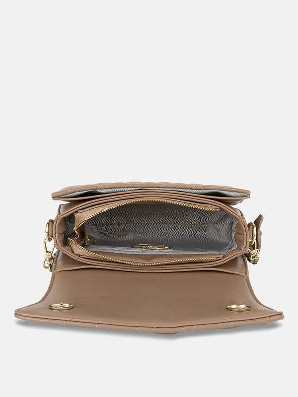 Solid Colour Quilting Crossbody Bag