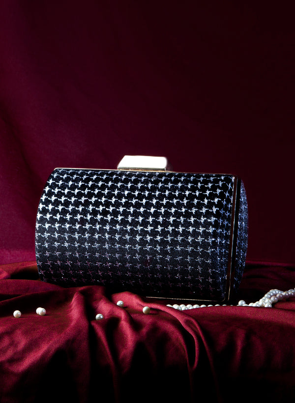 Velvet Lurex Hard Clutch