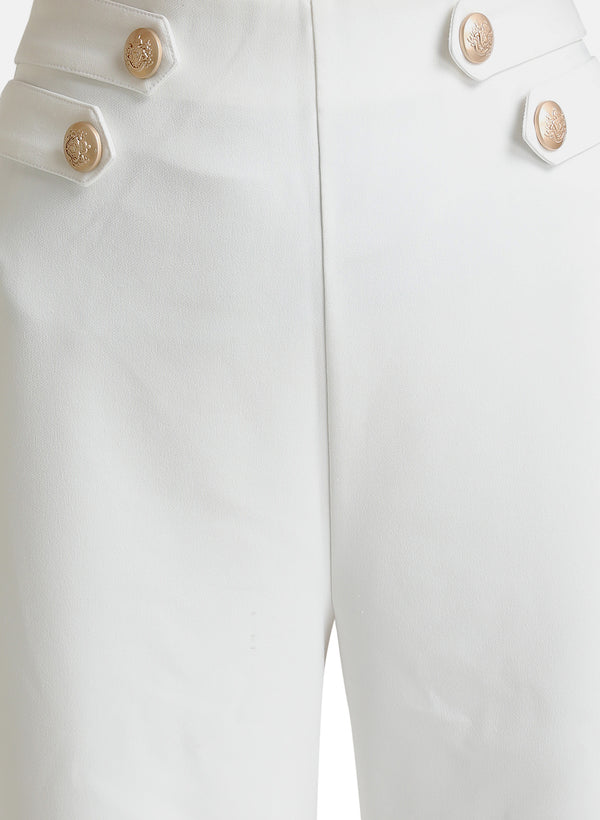 Straight Fit Trousers With Tab Detail
