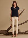 Max Navy Blue Solid Top