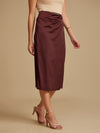 Ashton Wine Solid Midi Skirt