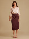 Ashton Wine Solid Midi Skirt