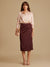 Ashton Wine Solid Midi Skirt