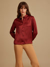 Tia Solid Satin Shirt