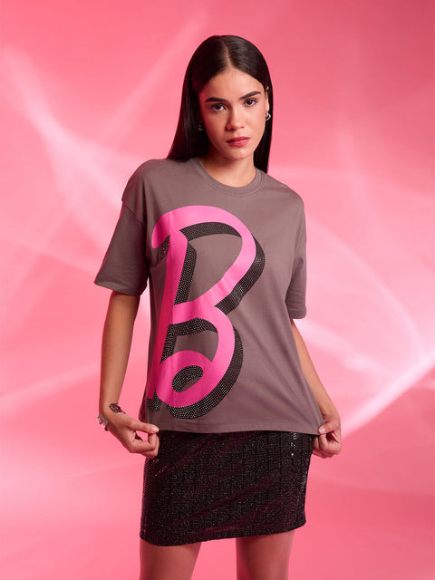 Barbie™ Mattel Printed T-Shirt With Rhinestone