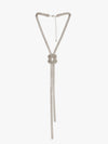 Gala Gleam Long Silver Party Necklace