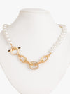 Graceful Pearl Chain With Charmed Accents