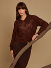 Textured Collar Pullover With Emb