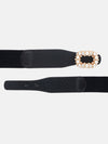 Rhinestone BuckleElastic Waist Cinch Belt