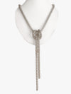 Gala Gleam Long Silver Party Necklace