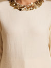 Pullover With Sequin Neckline